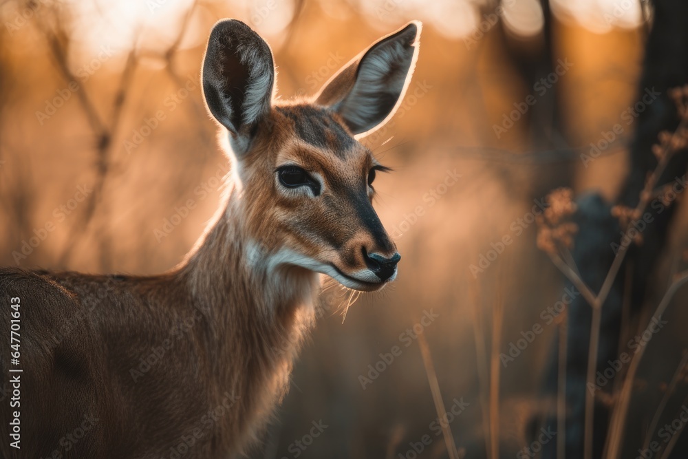 Closeup Shot of an exotic deer in the wild Closeup Shot of an exotic deer in the wild