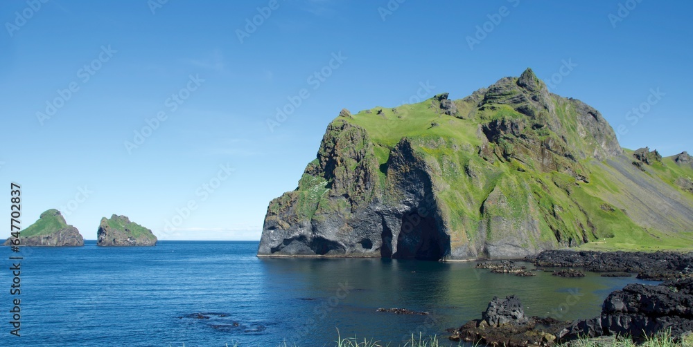 Obraz premium Rock looking like elephant head in Westman Island, Iceland