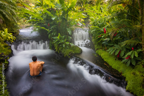 Natural hot springs of Tabacon in Arenal Volcano National Park (Costa Rica) photo