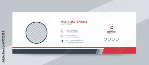 Business email signature with an author photo place modern and minimal layout