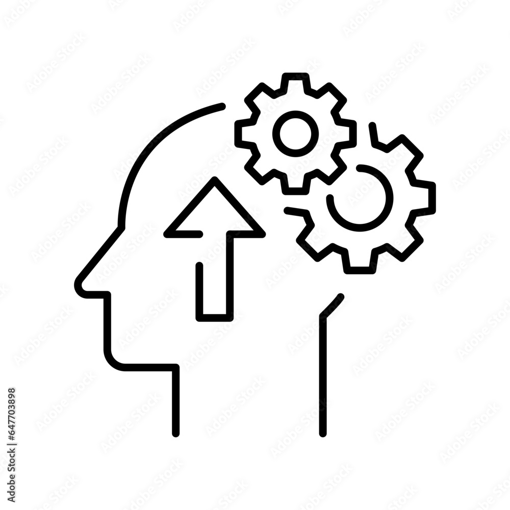 Cognitivity icon, improvement cognitive ability, human brain mental strength, Brainstorming analytical mindset solving. vector illustration. design on white background. Cognitivity icon, improvement cognitive ability, human brain mental strength, Brainstorming analytical mindset solving. vector illustration. design on white background.