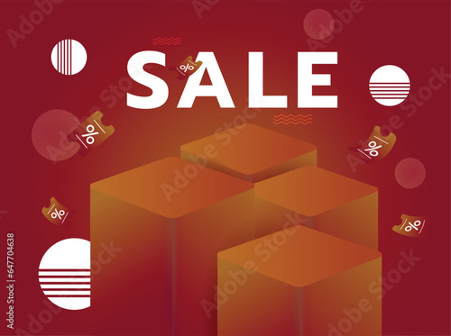 Pay day sale banner design with sale element coupon podium.