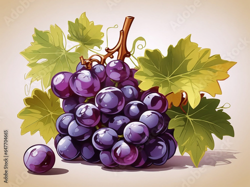 Isolated grape clipart vector illustration