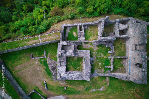 Medieval Castle by drone. Mesocco, Switzerland