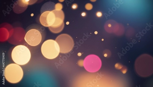 Texturas Nocturnas: Alumbrado y Efecto Bokeh en Celebraciones. Brillo Festivo: Decoraciones Borrosas en una Noche de Fiesta. Efecto Bokeh: Noche de Celebración con Circunferencias Brillantes photo