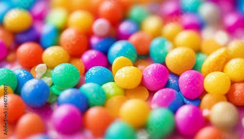 Festín de Color: Delicias de Caramelo y Bombones Variopintos. Dulces de Pascua: Esferas de Caramelo y Bombones Coloridos