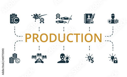 Production set. Creative icons: copyright, design patent, patent race, authorship, inventor, plagiarism, intellectual piracy, theft of idea, intellectual property price, intellectual property.