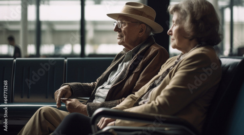 People of retirement age travel in pairs, created with the help of Generative AI technology.