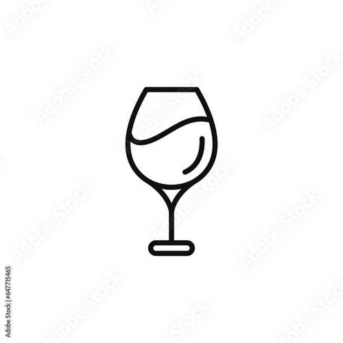 Wine glass line icon isolated on white background