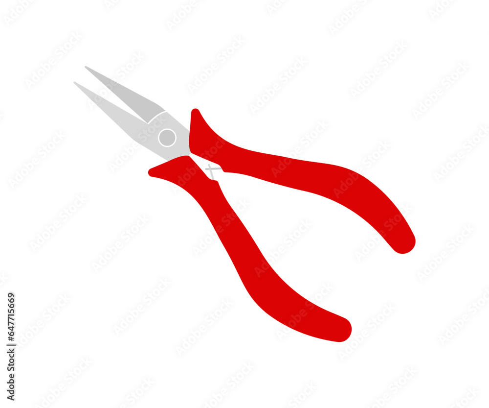 Needle nose pliers vector illustration. Needle nose pliers vector illustration.