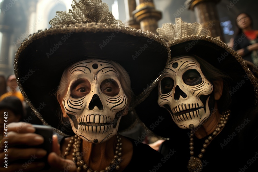 Old Friends Celebrating Day of the Dead Tradition Old Friends Celebrating Day of the Dead Tradition