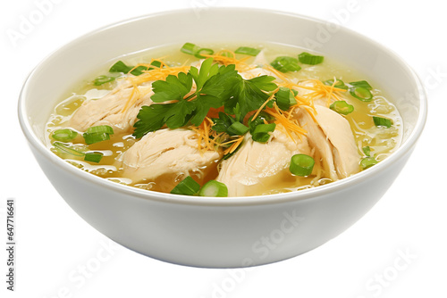 Tasty Chicken Soup Isolated on transparent Background. Generative AI