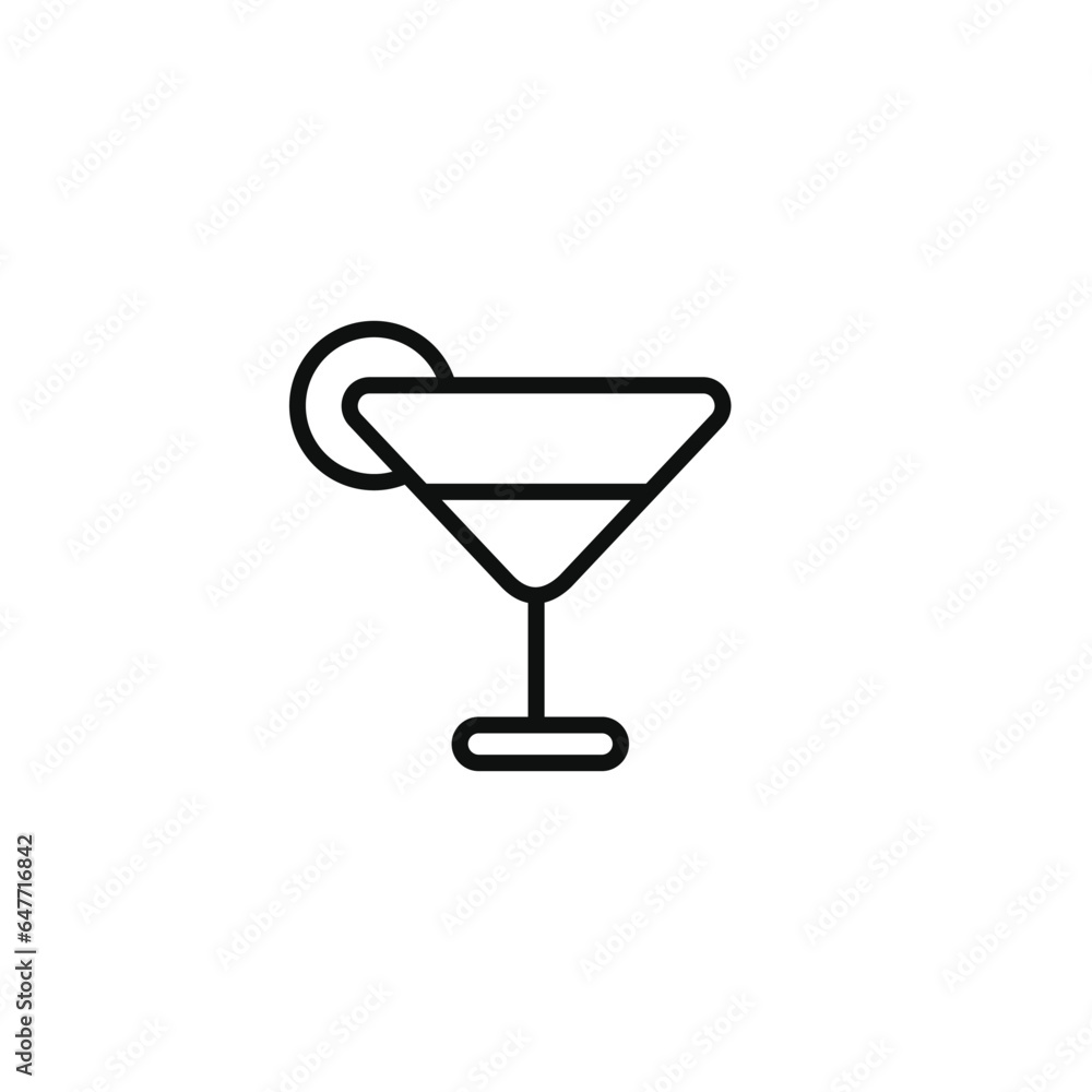 Cocktail line icon isolated on white background Cocktail line icon isolated on white background