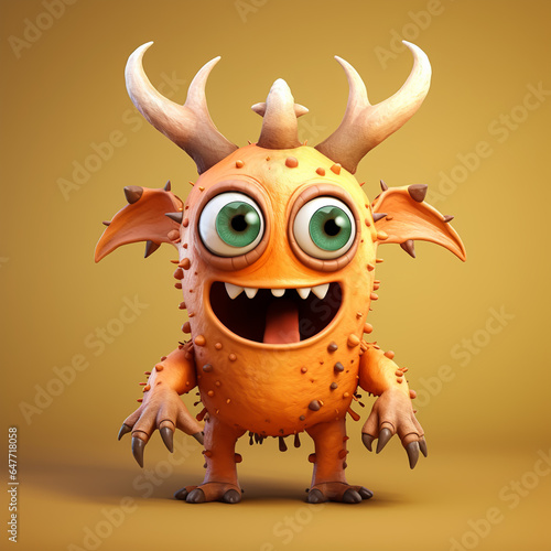 3d cute cartoon deer monster realistic 3d monster 