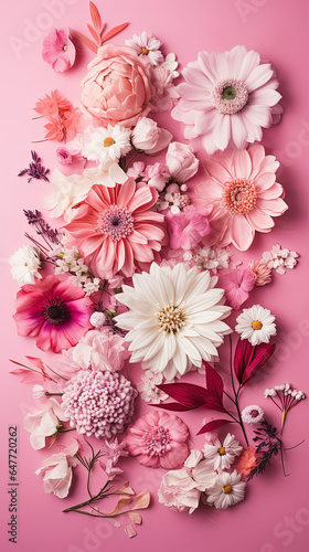 Flowered White Border Frame Generative AI
