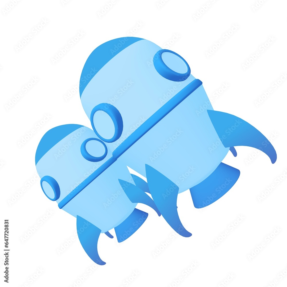 Obraz premium Space Rocket Ship. 3d illustration.