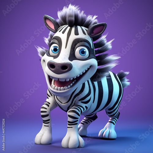 3d cute cartoon zebra monster realistic 3d monster 