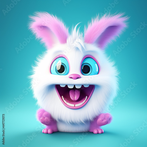3d cute cartoon rabbit monster realistic 3d monster 