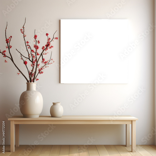 Picture Frames Mockup, Cozy Interior Decor with White Wall