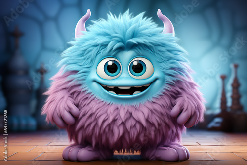 3d cute cartoon semi monster realistic 3d monster 