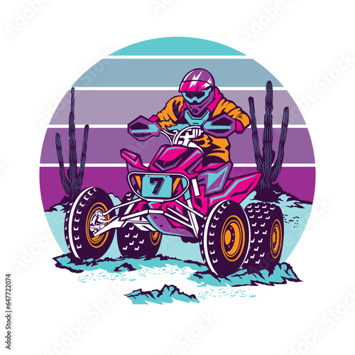 ATV Racing extreme sport, good for t shirt design and racing event logo 