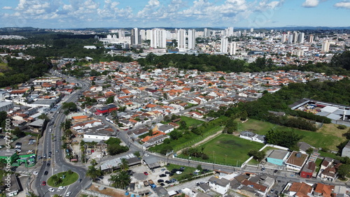 Visão aérea da região residencial da cidade de Mogi das Cruzes, SP, Brasil