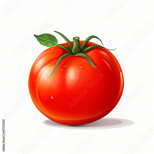 Tomato on a white background. Vector illustration