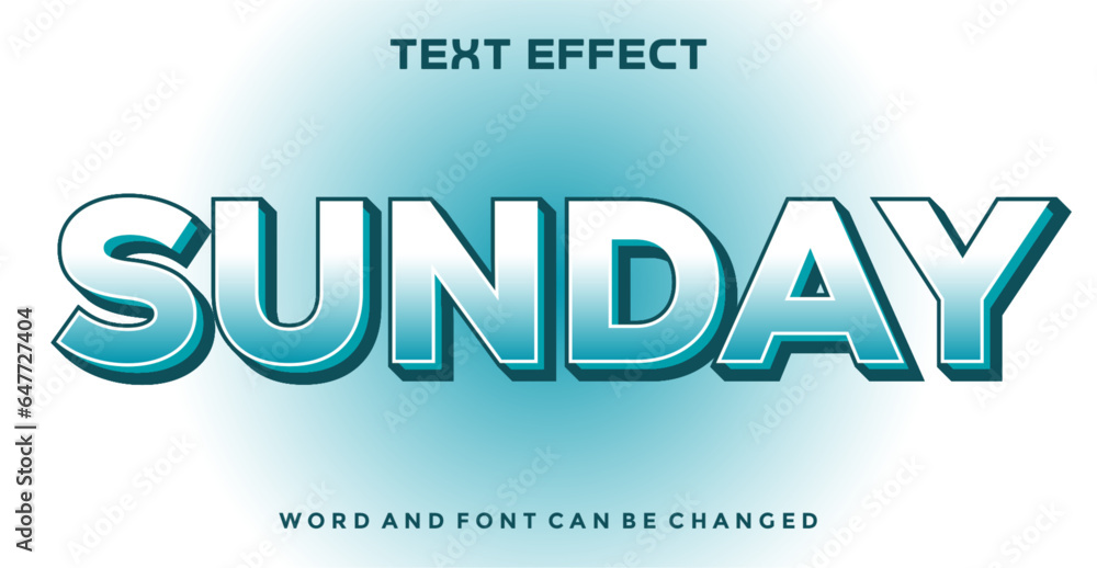 Sunday editable text effect