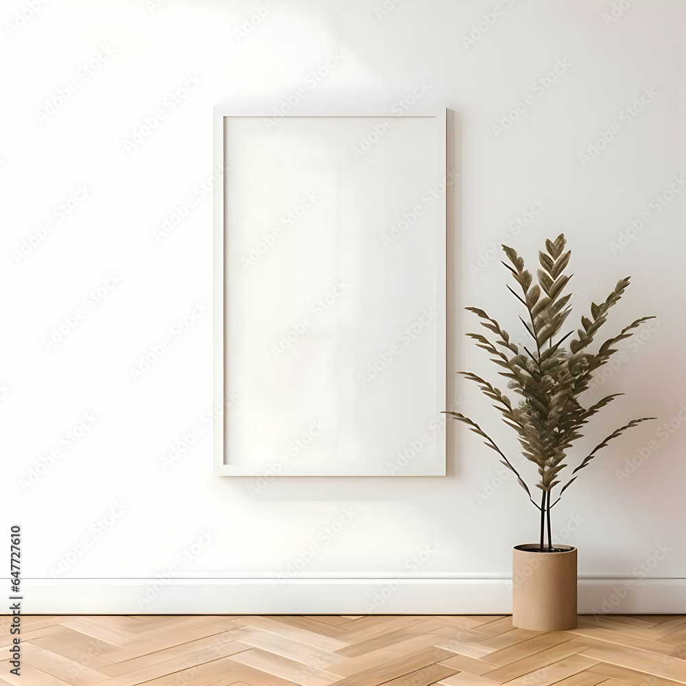 Blank picture frame on the parquet floor. High resolution Blank picture frame on the parquet floor. High resolution