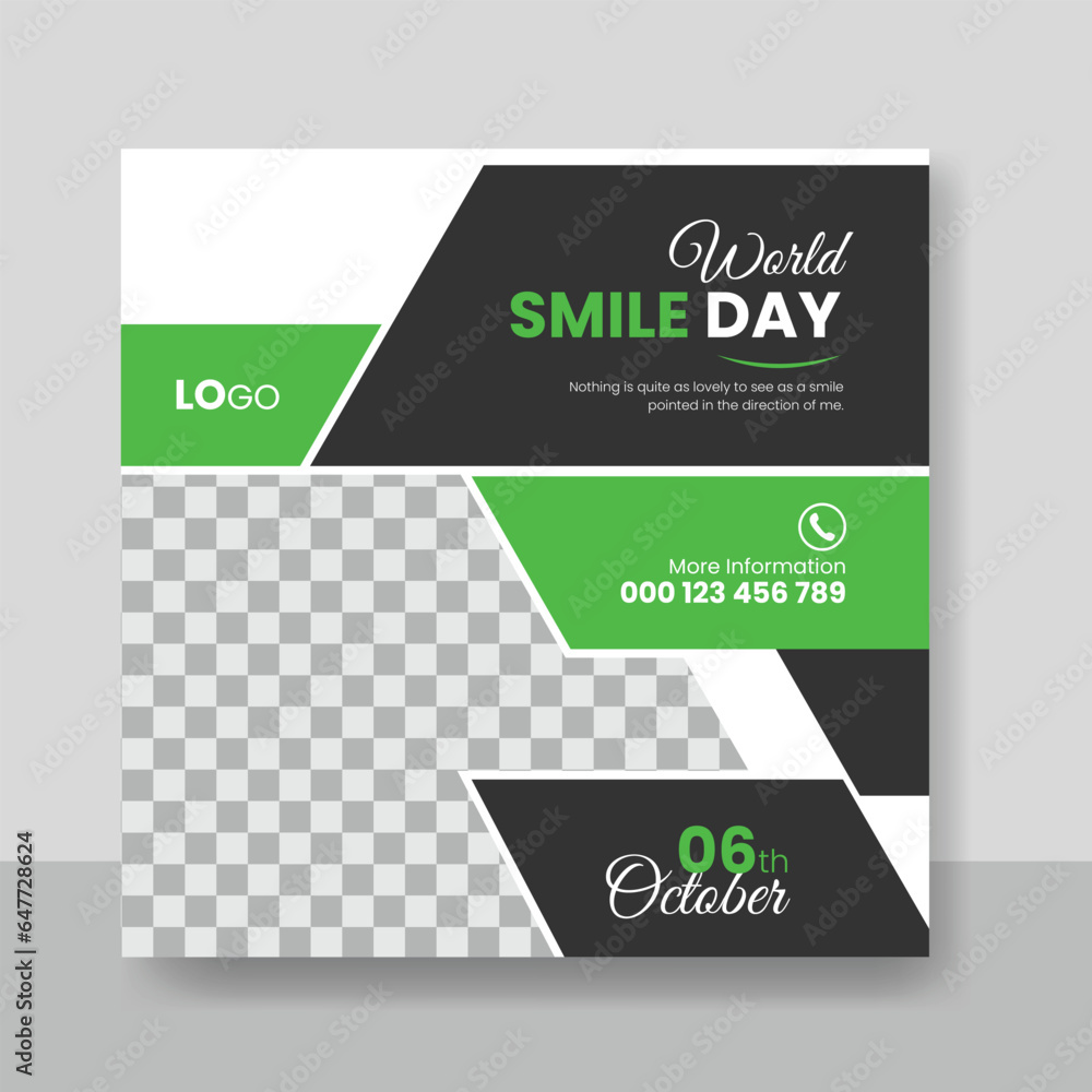 World Smile Day Social Media Stories design Templates Background Illustration