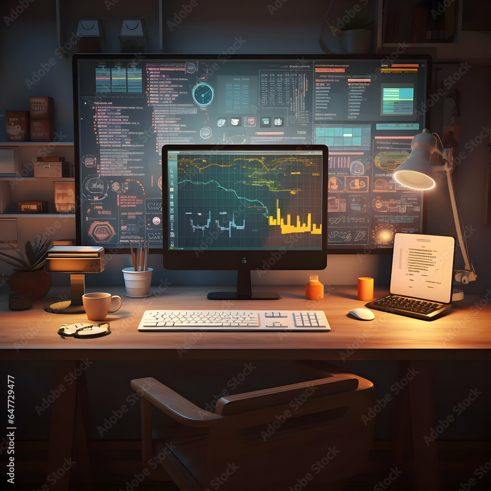 Working place table monitor. High quality Working place table monitor. High quality