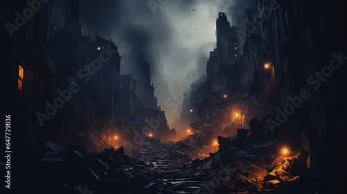 The Desolate Echoes: Dystopian Apocalyptic City as Envisioned by Generative AI