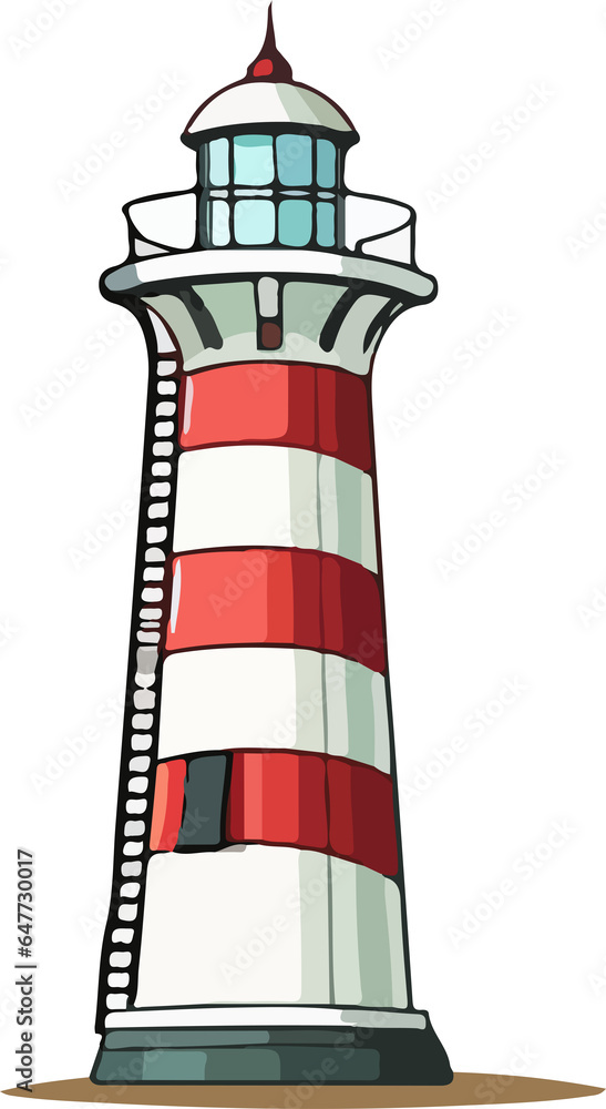 lighthouse  isolated with  white background  generated AI