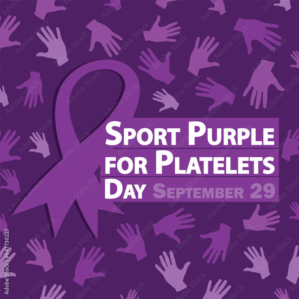 Sport Purple for Platelets Day vector banner design with geometric