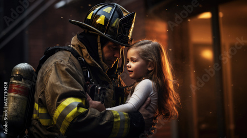 Firefighter rescues little child from burning building
