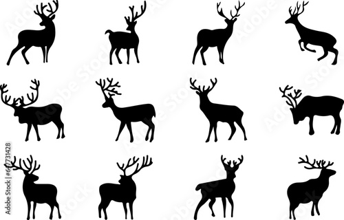 deer silhouette collection vector file