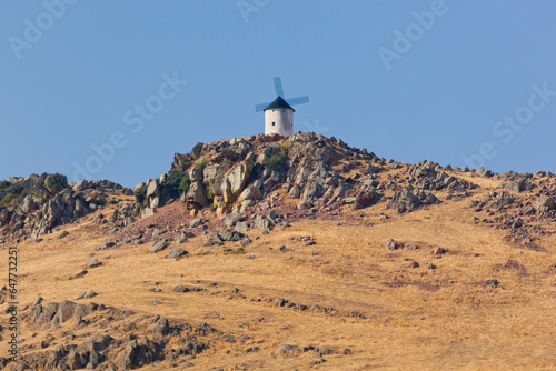 Windmill On A Hill Above Fuente El Fresno; Ciudad, Real Province, La Mancha, Spain photo