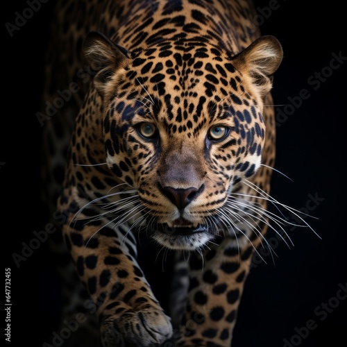 a jaguar walking on black background © Ankit