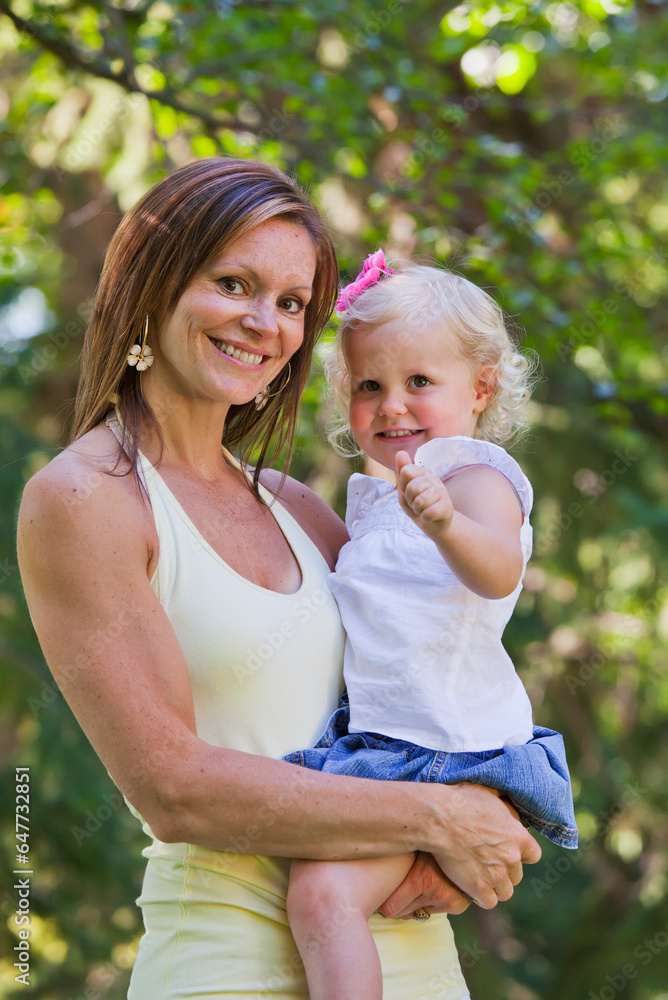 Mother And Toddler In A Park; Edmonton, Alberta, Canada Mother And Toddler In A Park; Edmonton, Alberta, Canada