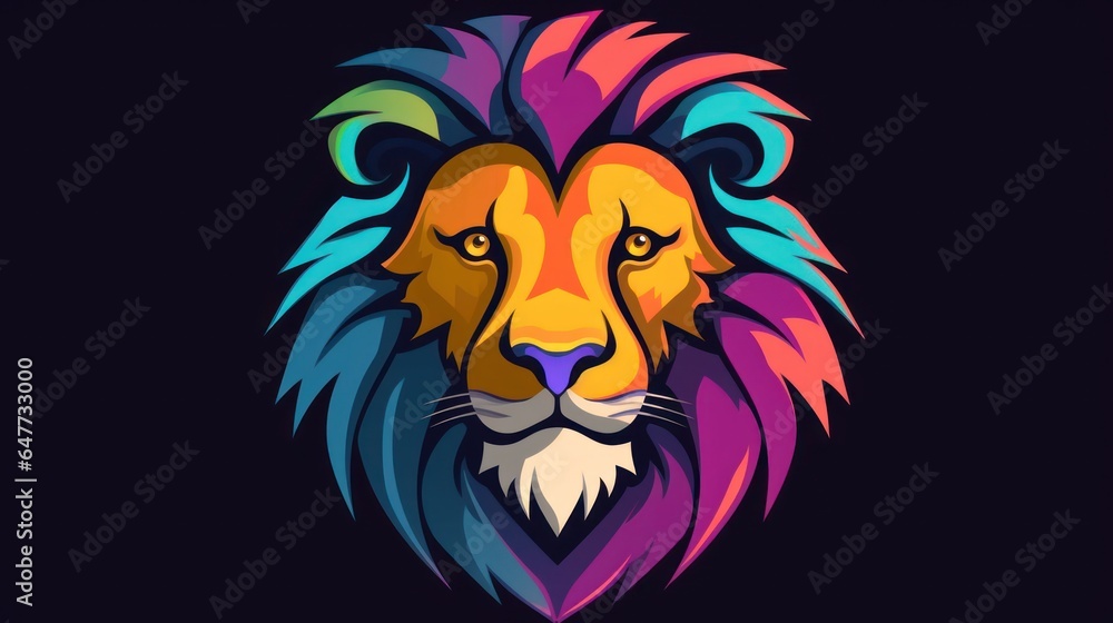 lion's head in full color vector