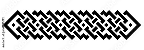 Geometric interlaced black squares border divider