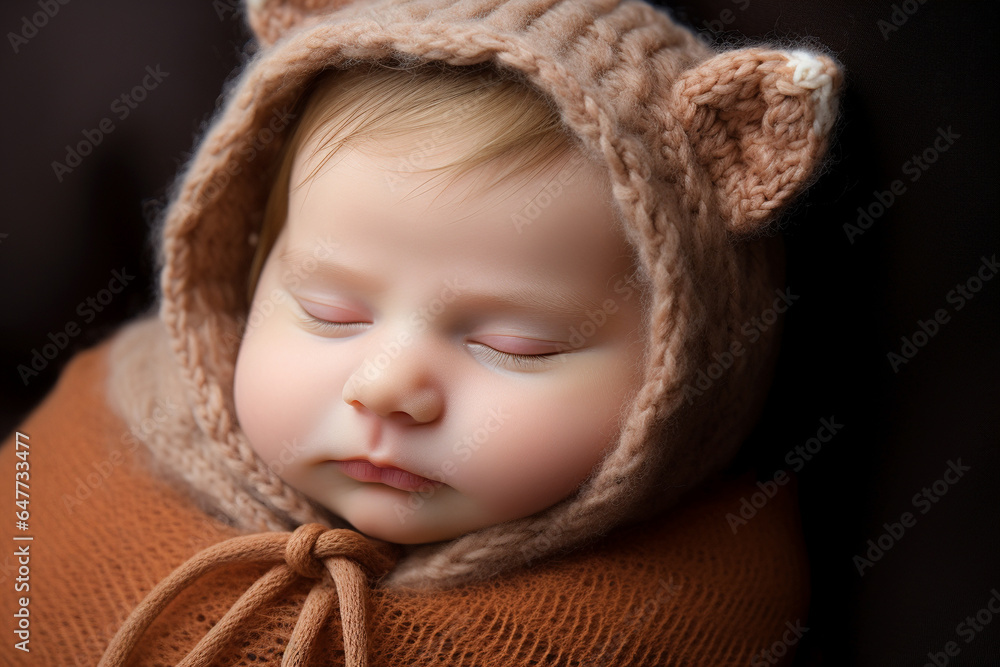 peaceful newborn, bathed in soft studio lighting peaceful newborn, bathed in soft studio lighting