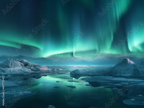 Beautiful aurora landscape © berkahjaya