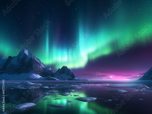 Beautiful aurora landscape