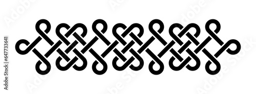 Celtic weaving interlaced black border divider