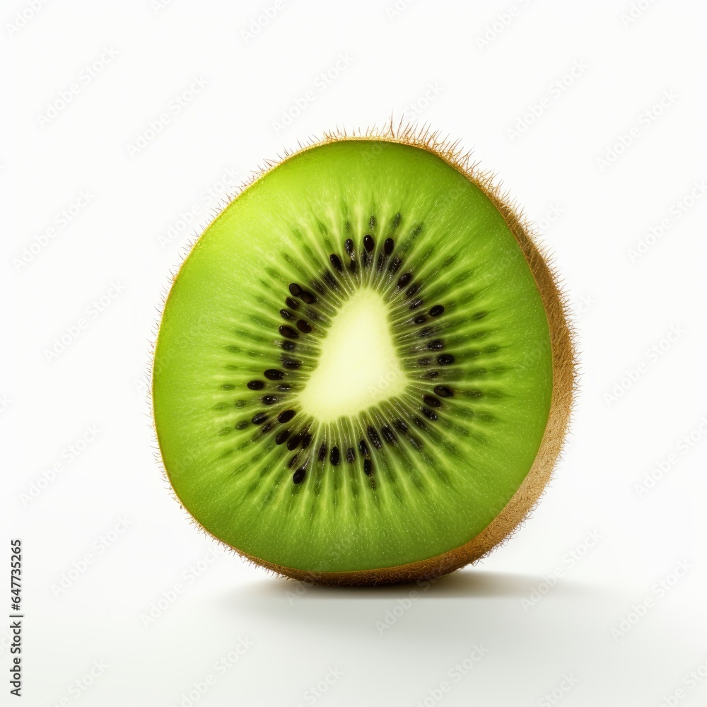 a cut kiwi fruit on white background a cut kiwi fruit on white background