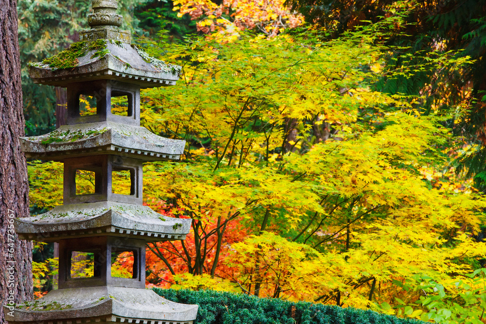 Autumn Colours At The Japanese Garden; Portland, Oregon, United States of America Autumn Colours At The Japanese Garden; Portland, Oregon, United States of America