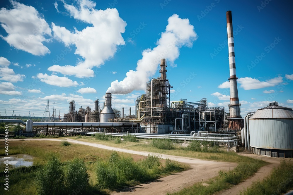 Obraz premium Factory chimneys billowing smoke