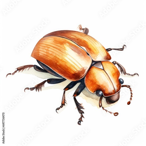 watercolor painting of beetle isolated on white background © Ankit