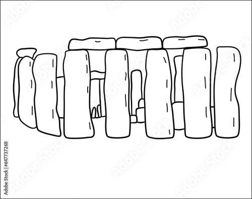 Stonehenge vector illustration, hand drawn United Kingdom landmark and tourism concept.